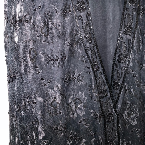 VINTAGE sequin lace blazer black size XL - Picture 5 of 12